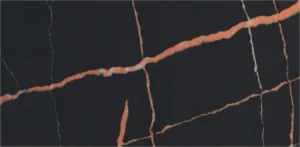 Композит кварца Avant Quartz коллекции Calacatta в черном цвете с декоративными вставками