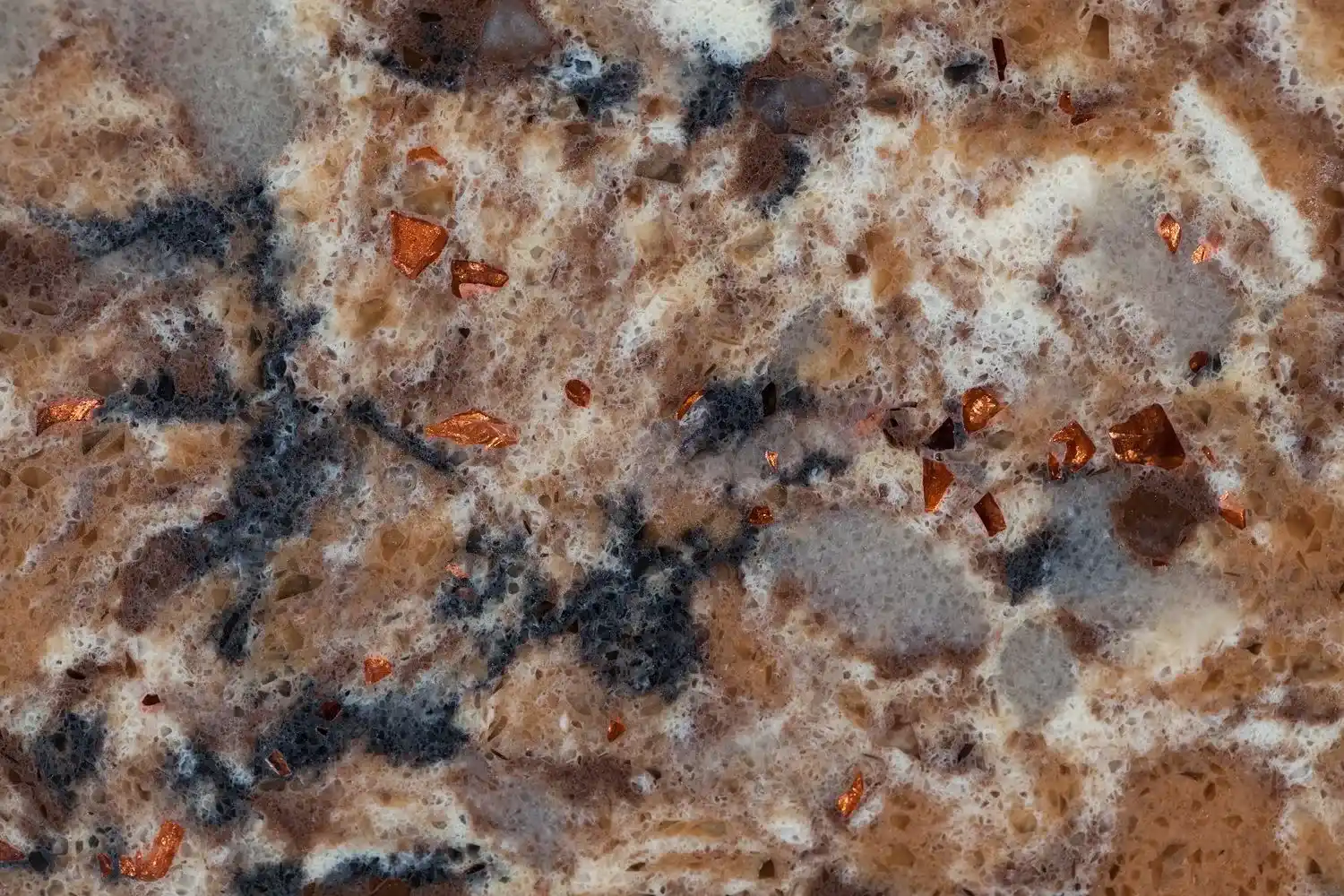 Композит кварца Wilshire Amber 3200x1600 в коричневом оттенке