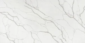 Композит кварца Calacatta Bella от Kronos Quartz бело-серого оттенка