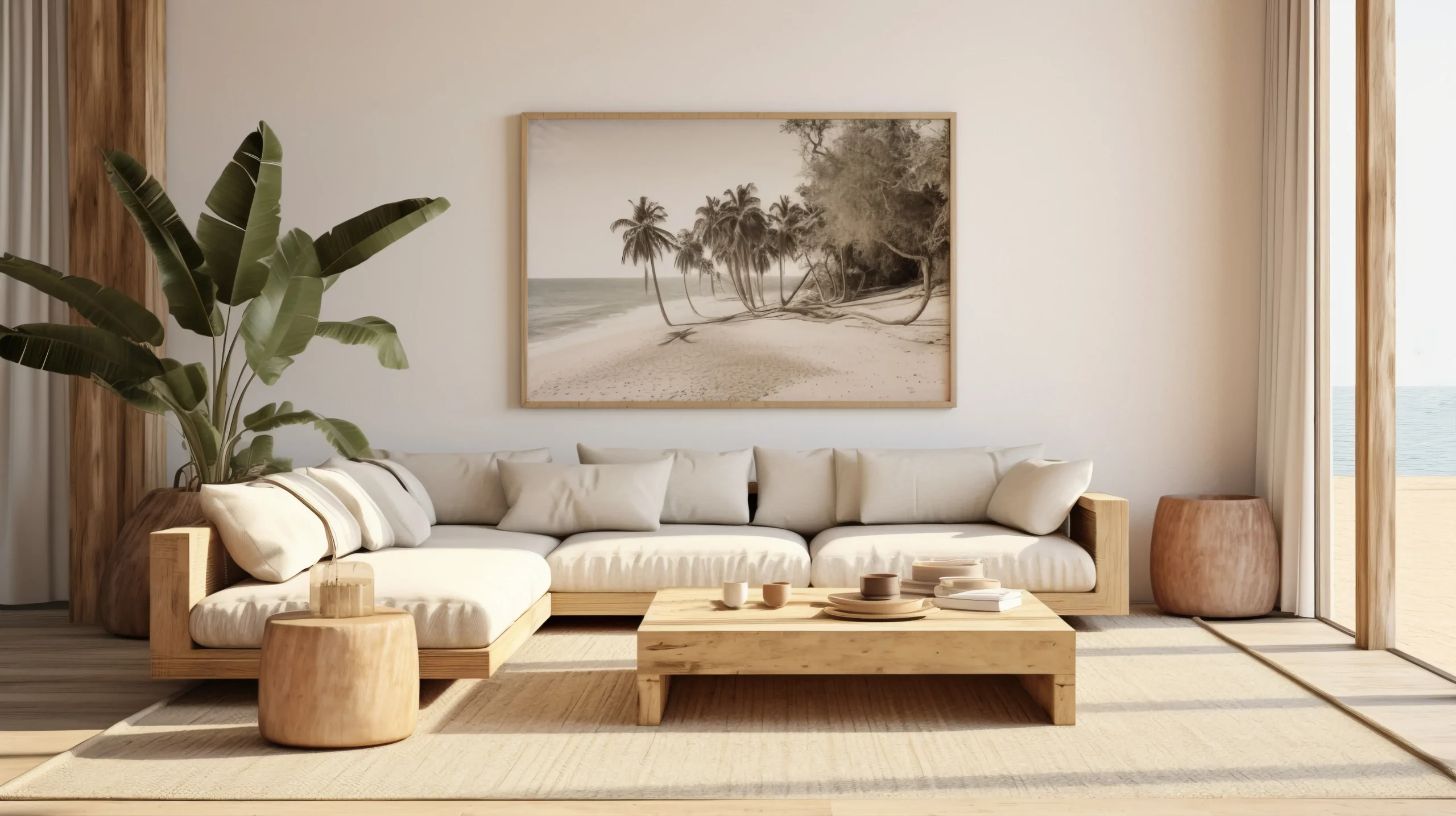 Стиль джапанди в интерьере гостиной